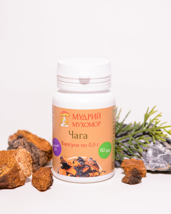 Екстракт березової Чаги 10:1 у капсулах по 0.5 г