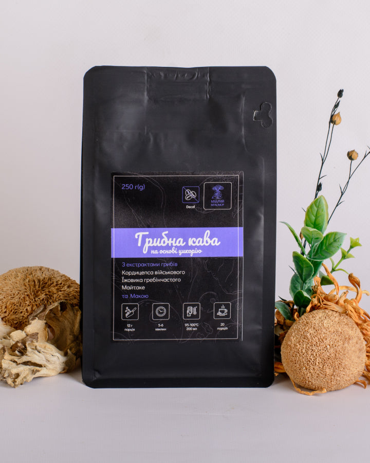 Грибна кава на основі цикорію, без кофеїну