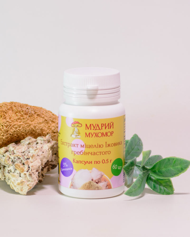 Екстракт Їжовика гребінчастого міцелій у капсулах по 0.4 г