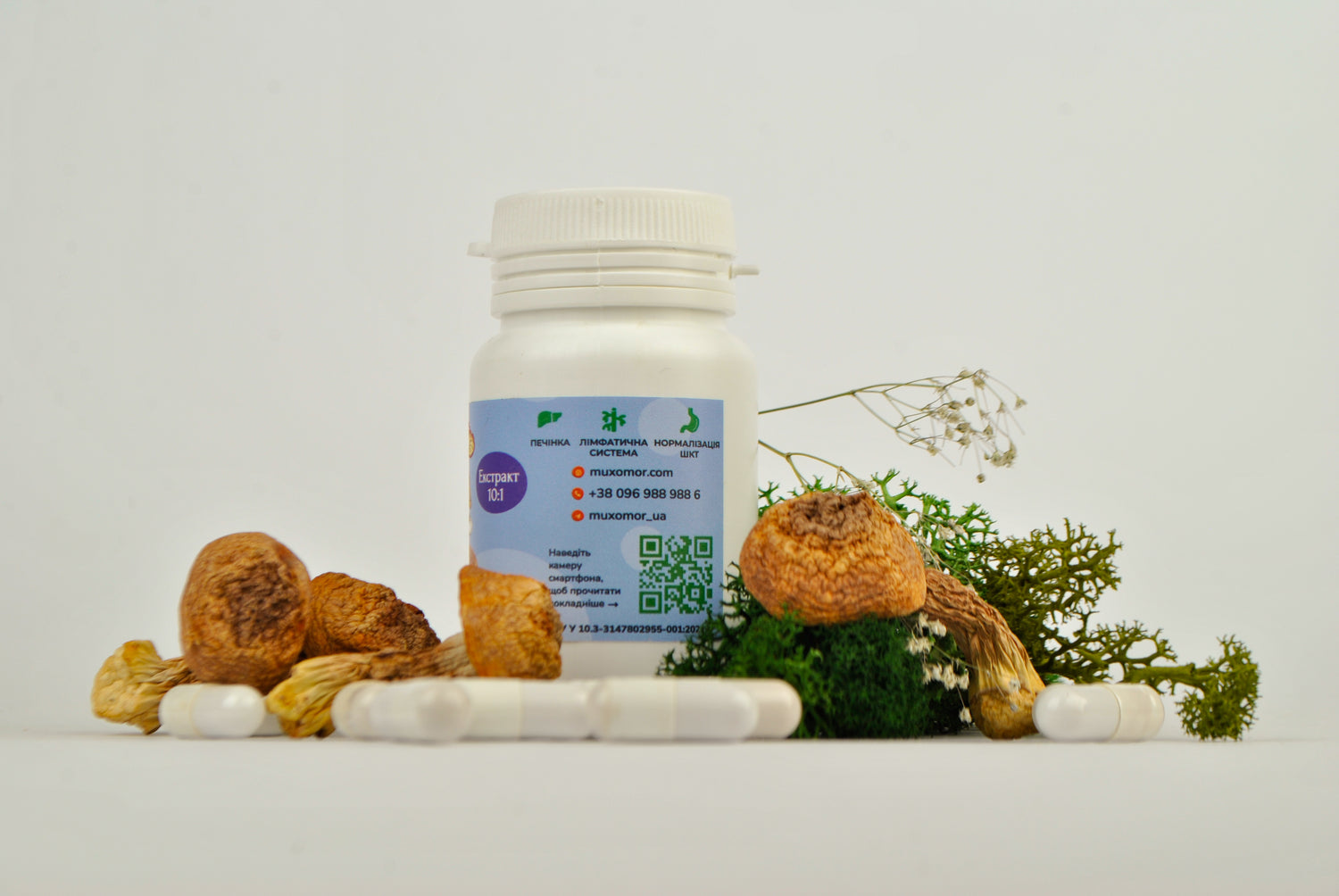 Екстракт Агаріка бразильського 10:1 в капсулах по 0.5 г