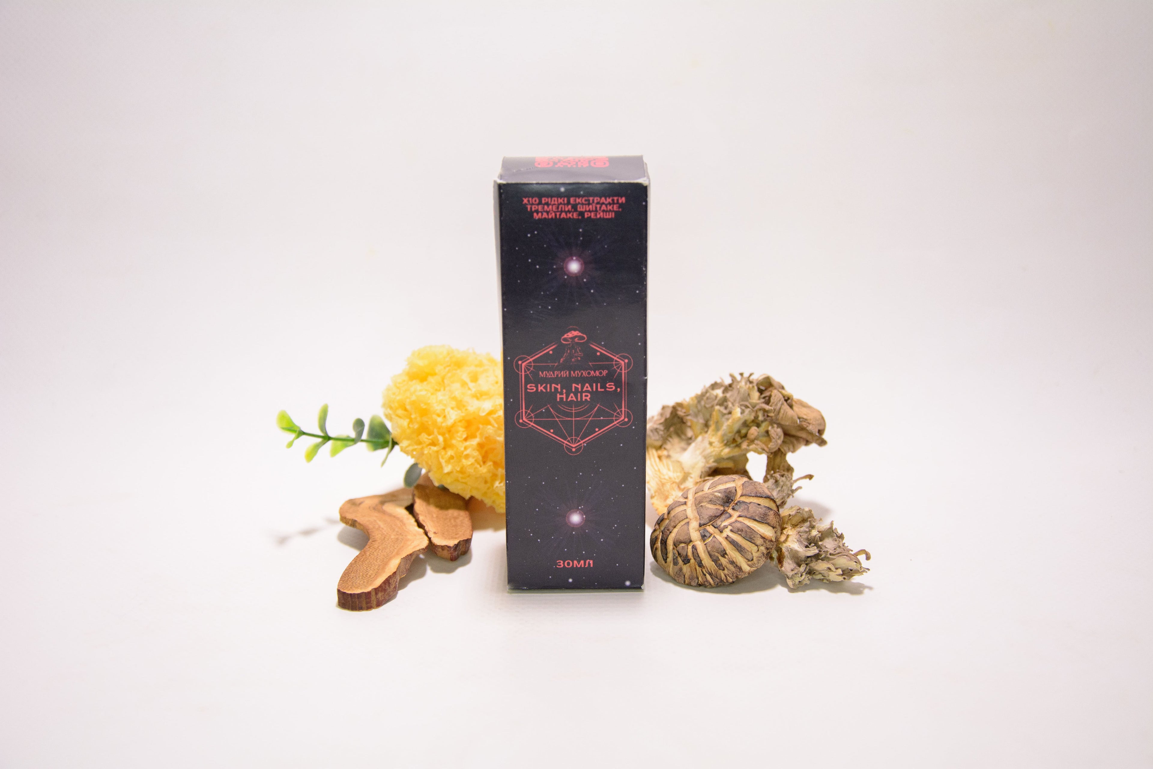 Рідкий грибний екстракт для догляду за шкірою, волоссям і нігтями