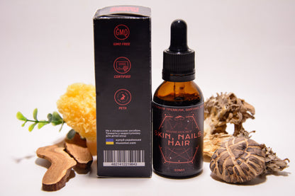 Рідкий грибний екстракт для догляду за шкірою, волоссям і нігтями