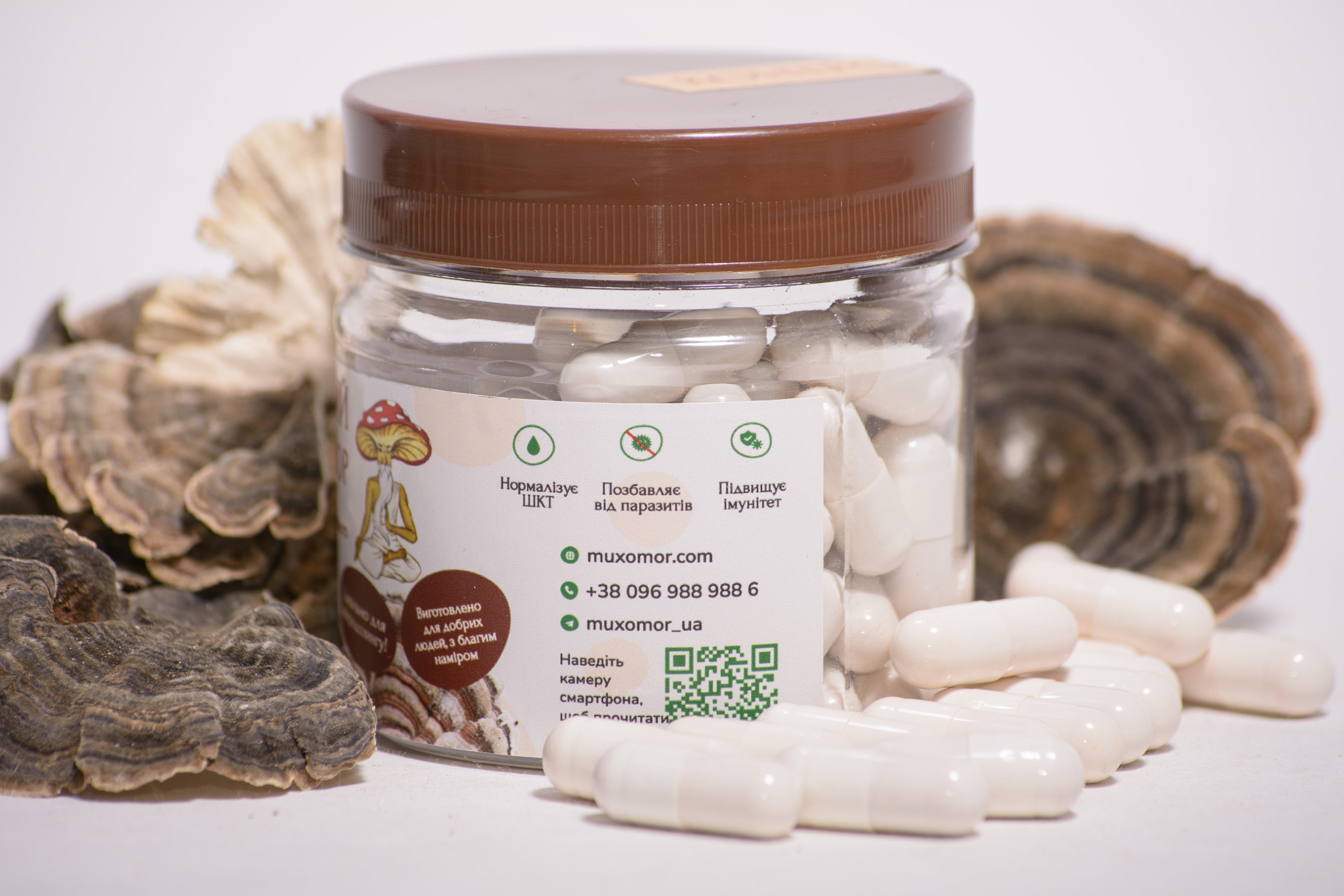 Траметес різнобарвний міцелій в капсулах по 0.5 г