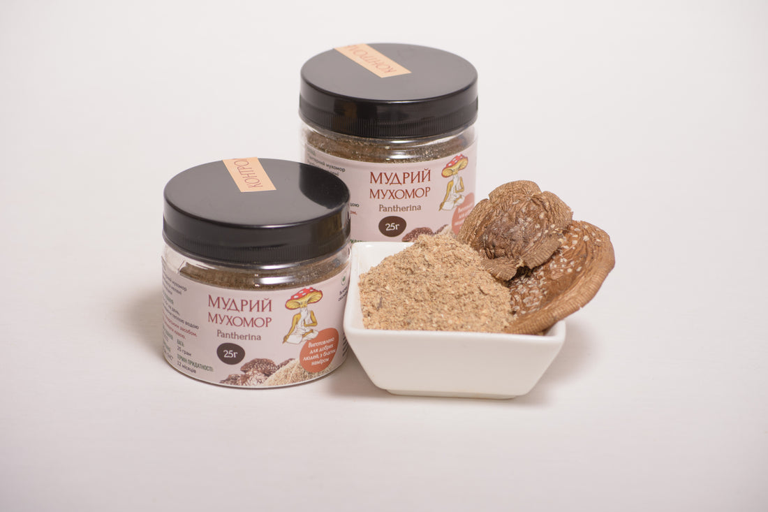 Мухомор пантерний, мелені капелюшки