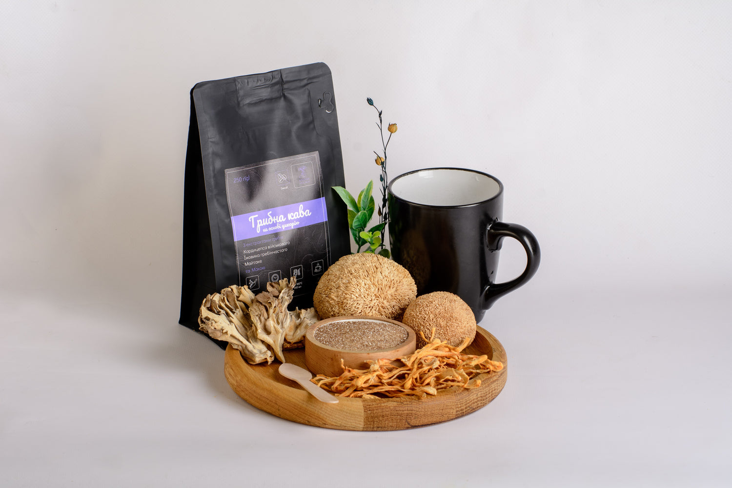 Грибна кава на основі цикорію, без кофеїну