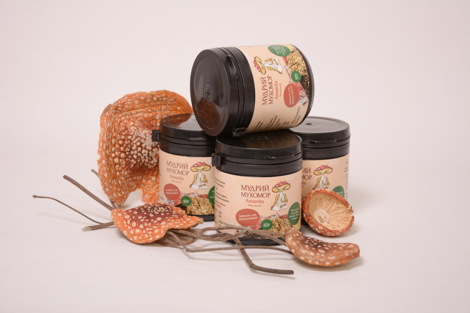 Мухомор червоний, капелюшки мелені