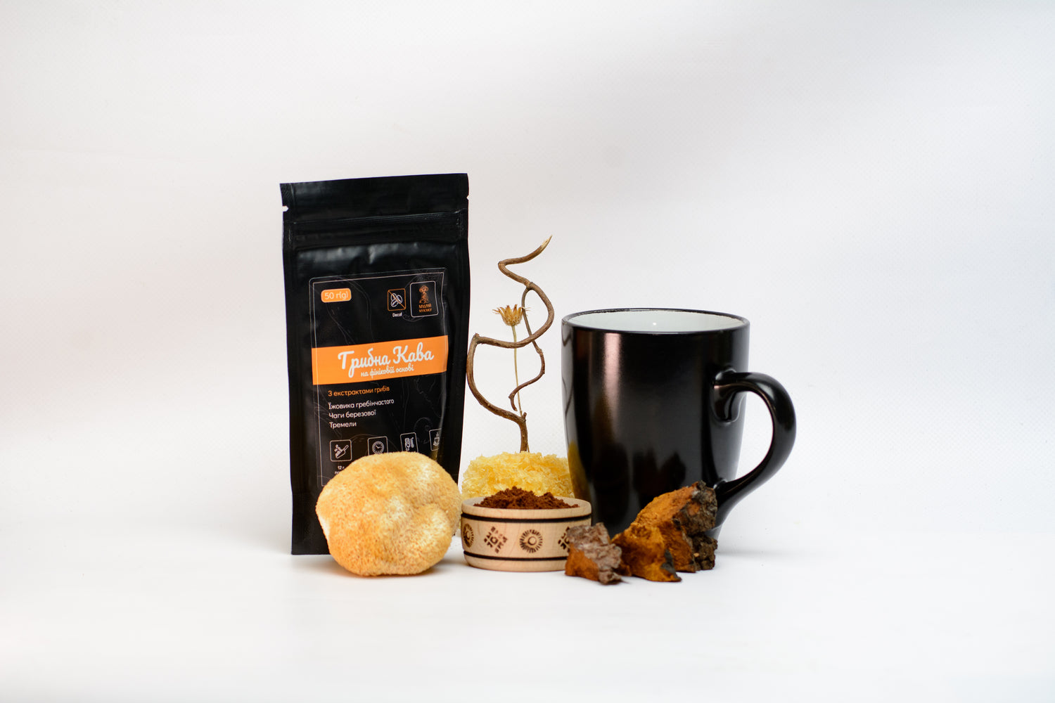 Грибна кава на фініковій основі, без кофеїну