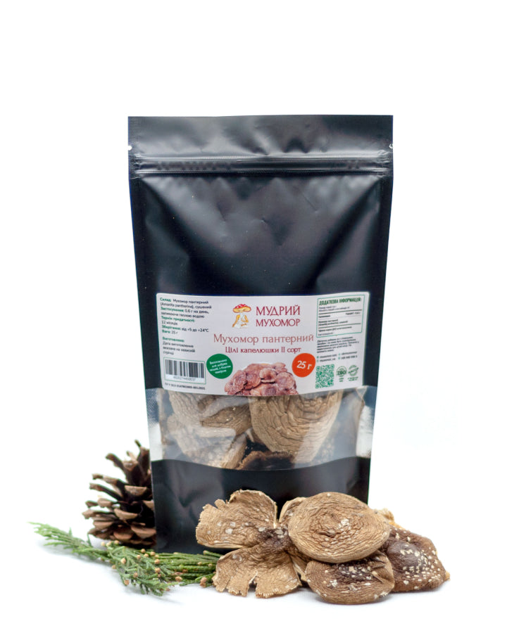 Мухомор пантерний цілі капелюшки 2 сорт, 25 г