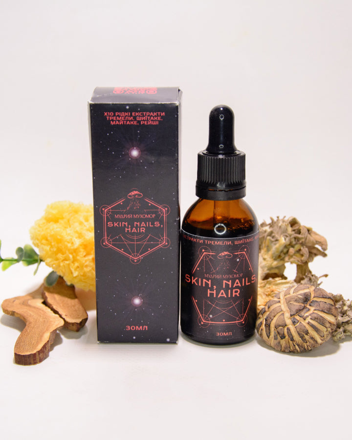 Рідкий грибний екстракт для догляду за шкірою, волоссям і нігтями