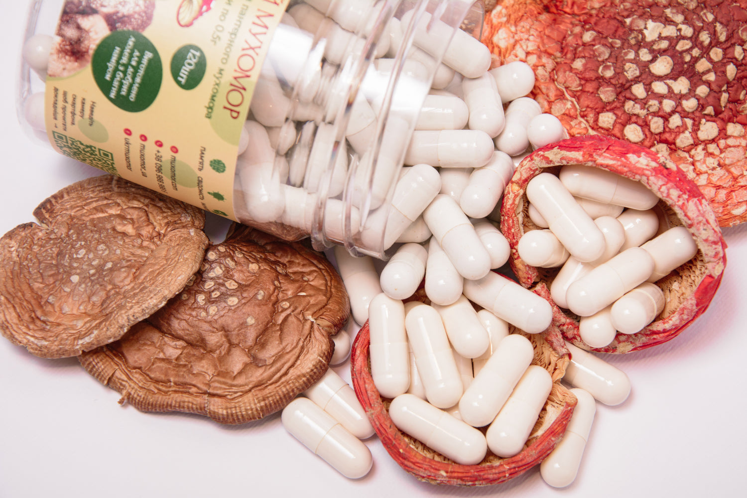 Мікс Мухомора червоного та пантерного, капсули по 0.5 г